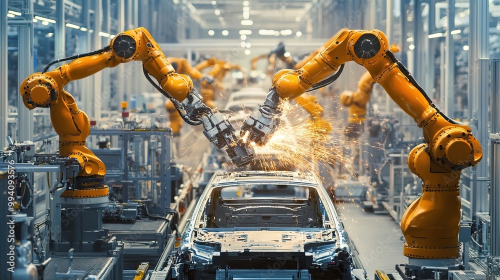 Robotic Arms Assembling Car Robotic Arms Assembling Car