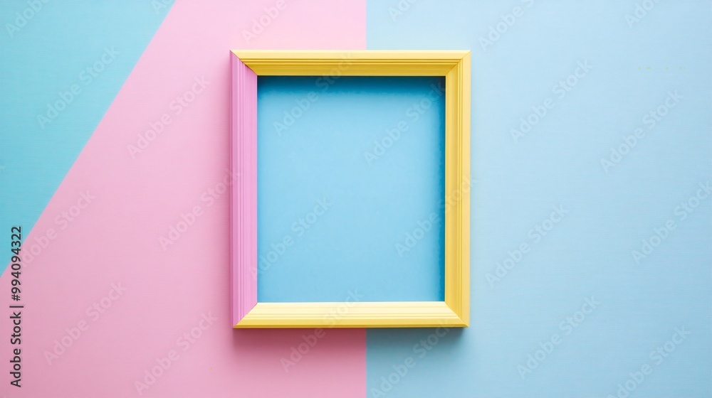 a picture frame on pastel color background a picture frame on pastel color background