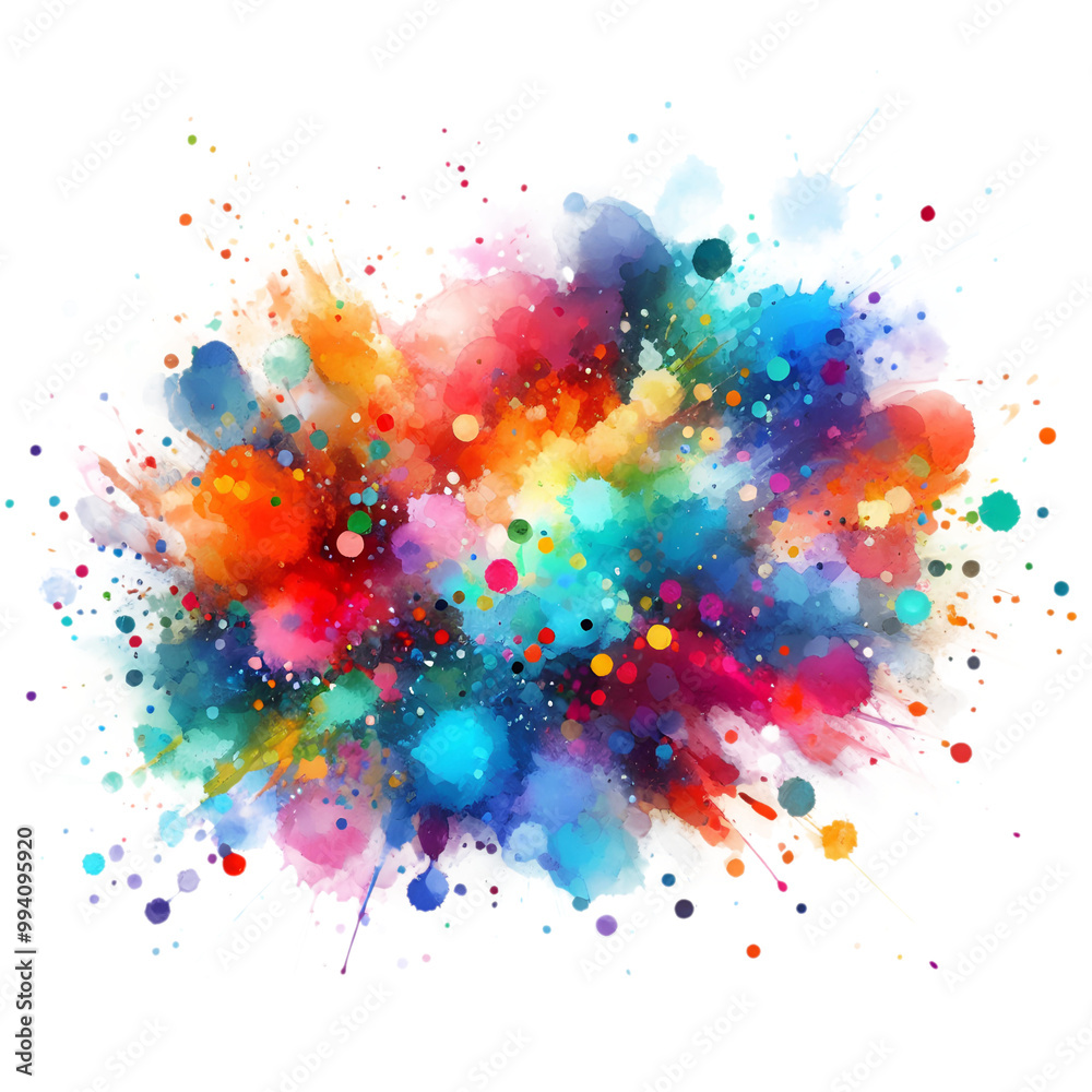 rainbow paint colorful festival explosion burst isolated png transparent