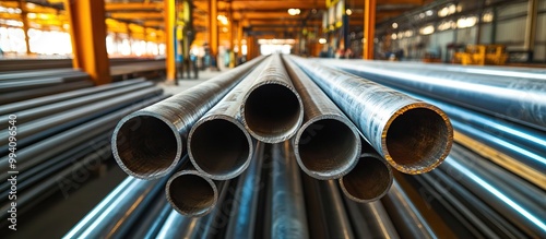 Steel Pipes in a Factory