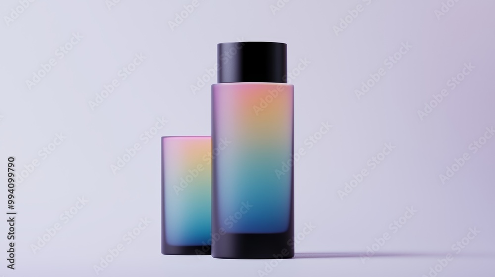 Stylish gradient bottles in vibrant hues on a white background, perfect for modern branding and advertising. Stylish gradient bottles in vibrant hues on a white background, perfect for modern branding and advertising.
