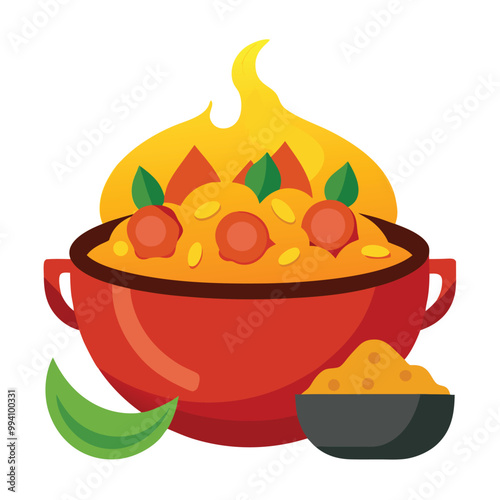 Food nan balti vector illustration