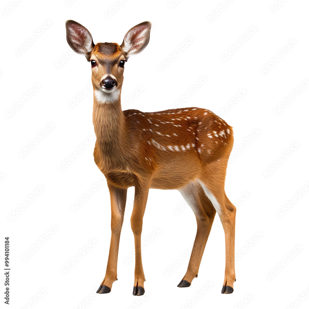 Naklejka premium female roe deer isolated on transparent background