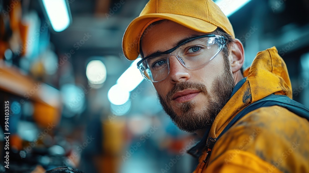 Male car mechanic worker working using wrench tool for repair under car Male car mechanic worker working using wrench tool for repair under car