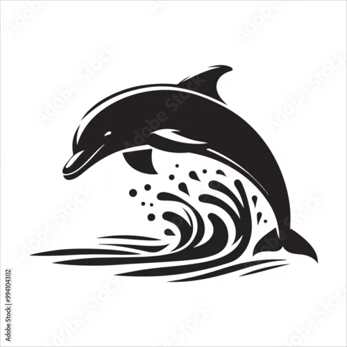 Fototapeta samoprzylepna Dolphin Vector art illustration