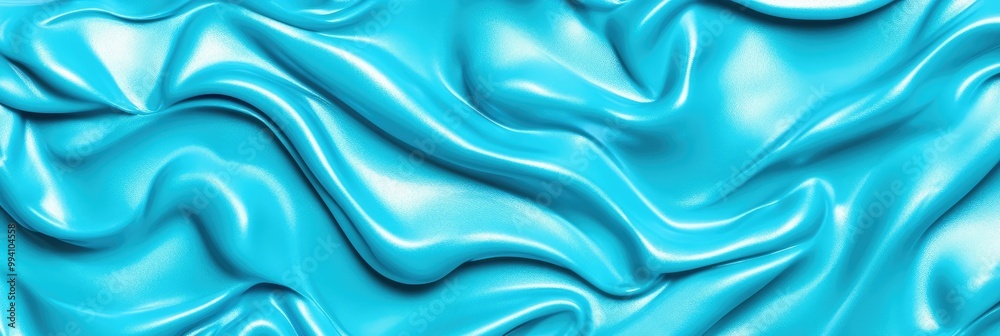 Blue fabric flowing forming elegant waves background banner. Panorama, panoramic banner Blue fabric flowing forming elegant waves background banner. Panorama, panoramic banner