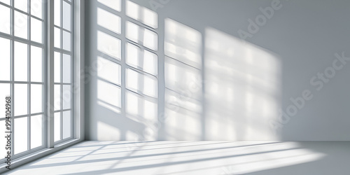 Minimalistic White Room with Large Windows