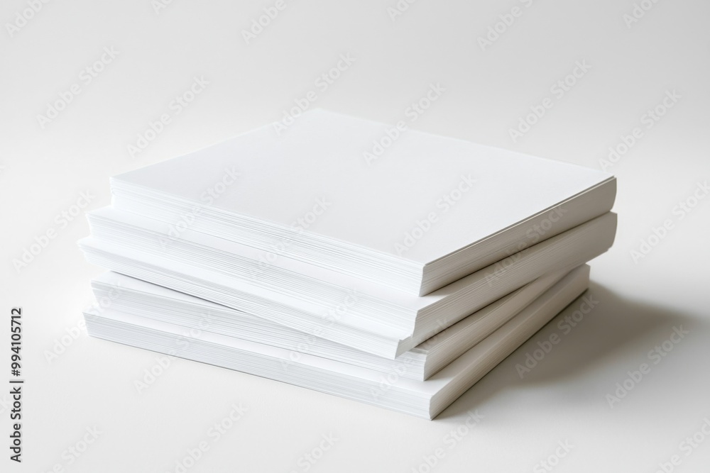 Blank A4 Stacked Paper Mockup isolated created with Generative AI Blank A4 Stacked Paper Mockup isolated created with Generative AI