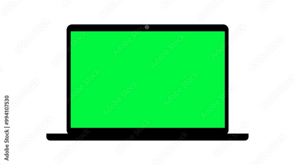 An animated laptop opening with a smooth camera zoom-out, igniting an empty screen. An animated laptop opening with a smooth camera zoom-out, igniting an empty screen.