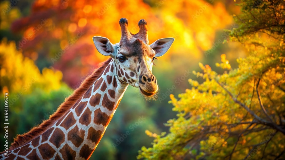 Elegant Giraffe in Nature with Beautiful Soft Focus and Warm Tones for Aesthetic Photography Lovers Elegant Giraffe in Nature with Beautiful Soft Focus and Warm Tones for Aesthetic Photography Lovers