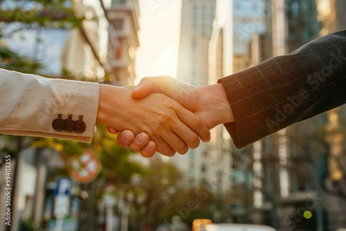 handshake between two professionals. business people shaking hands