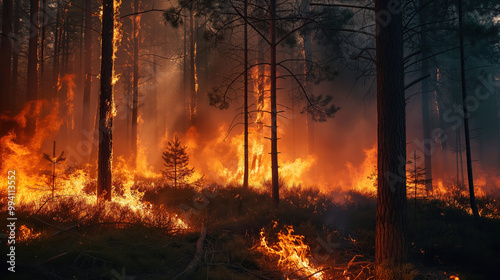 forest fires. fire and flames natural disaster
