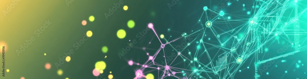Abstract digital illustration featuring interconnected nodes and vibrant colors. Abstract digital illustration featuring interconnected nodes and vibrant colors.
