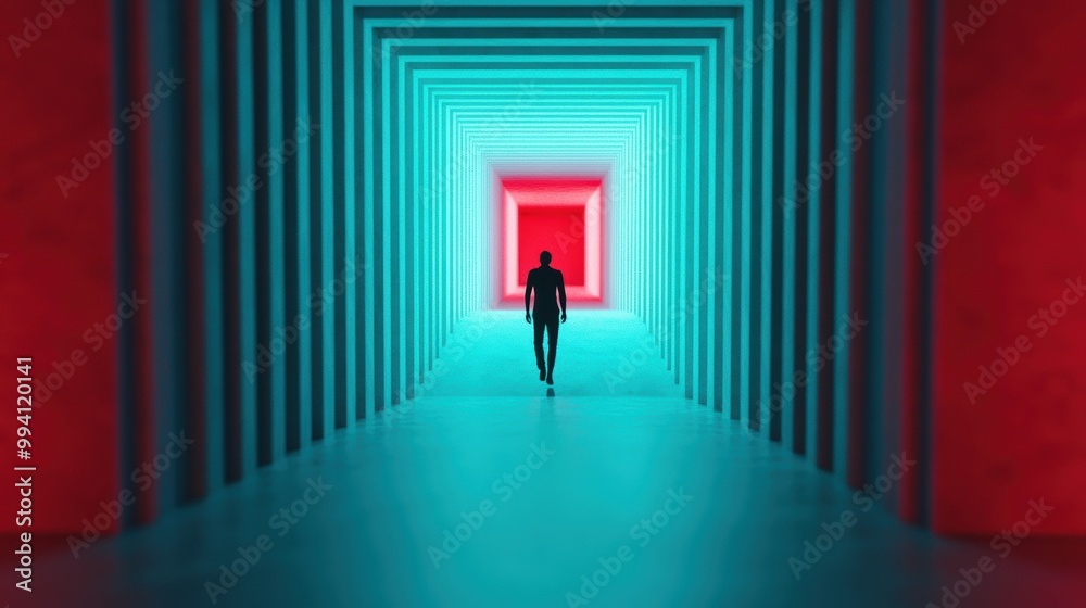 A figure navigating a labyrinth of winding corridors, each corner revealing a different, terrifying nightmare, their sense of direction dissolving. A figure navigating a labyrinth of winding corridors, each corner revealing a different, terrifying nightmare, their sense of direction dissolving.