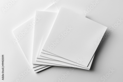 Blank A4 Stacked Paper Mockup isolated created with Generative AI