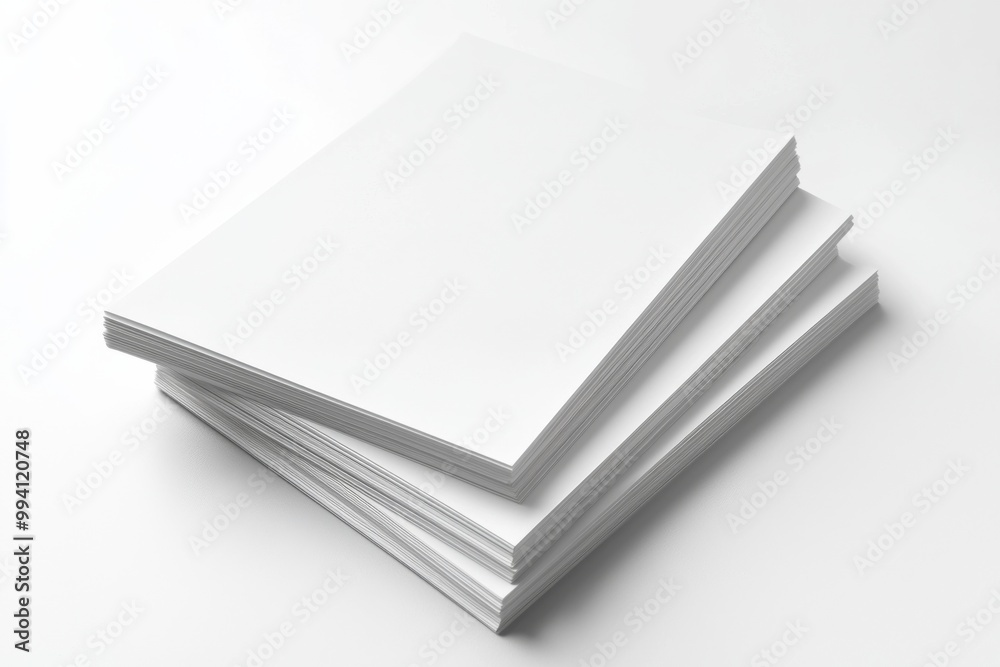 Blank A4 Stacked Paper Mockup isolated created with Generative AI Blank A4 Stacked Paper Mockup isolated created with Generative AI
