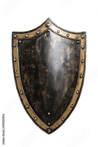 Knight shield side view, on isolated transparent background