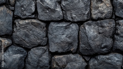 A Dark and Textured Stone Wall, Consisting of Irregularly Shaped Stones Fitted Together