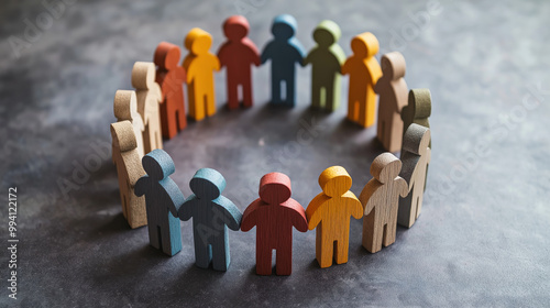 DEI, Diversity Equity And Inclusion Concept. People Figures in Various  Settings. Team Work, Diverse Culture photo