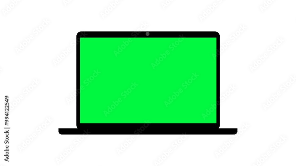 Green screen 3d laptop model animation moving on white background Green screen 3d laptop model animation moving on white background