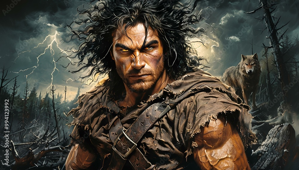 Fototapeta premium Warrior on wastelands