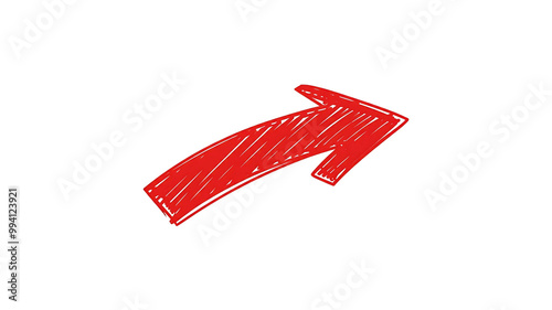 Stylized Hand-Drawn Red Arrow Ascending