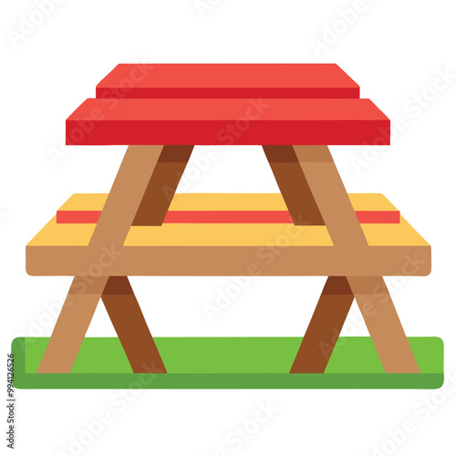 Picnic table vector illustration isolated on a white background