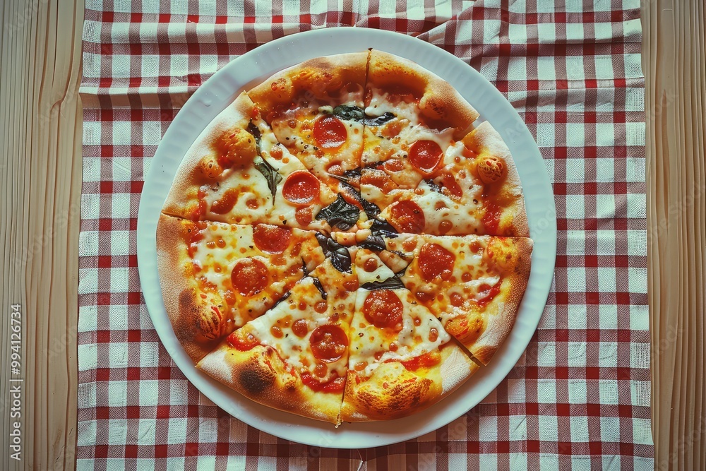 Freshly baked gourmet pizza on rustic wooden table and smoke coming out Freshly baked gourmet pizza on rustic wooden table and smoke coming out