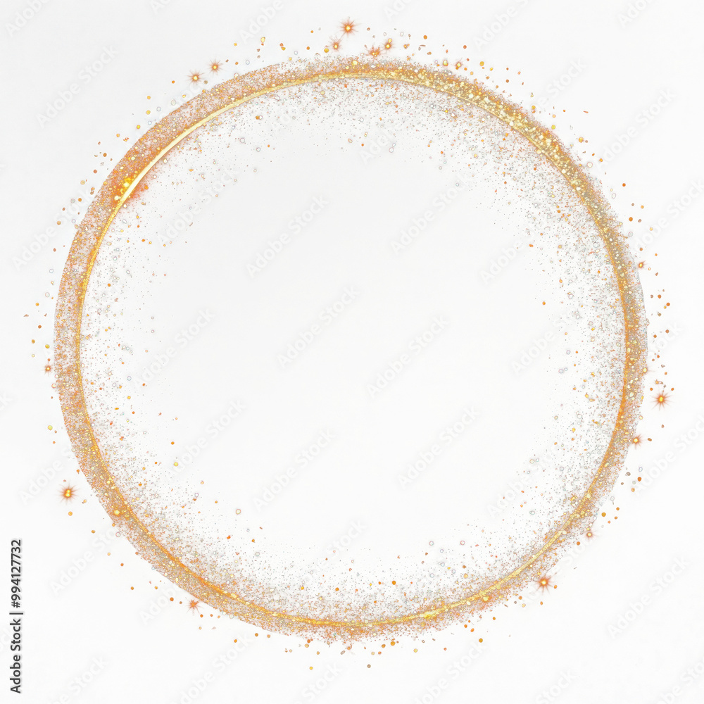 PNG Circular glitter circle golden.