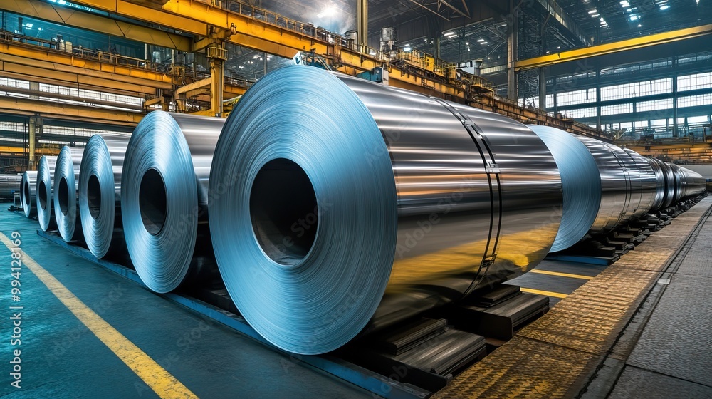 Metal Rolls in a Factory