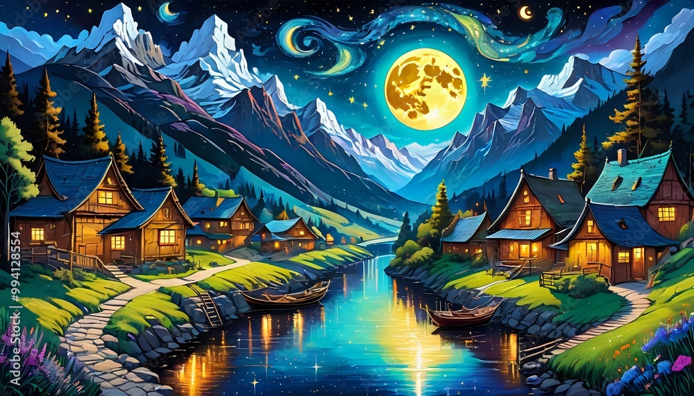 a village at night a village at night