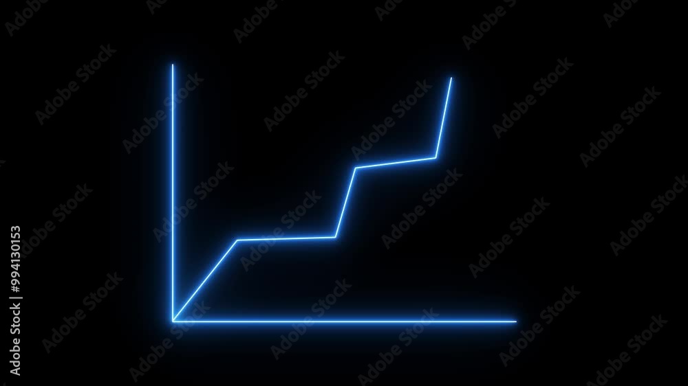 neon business graph icon animation neon business graph icon animation