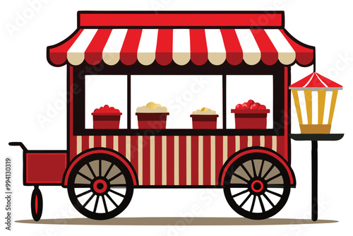 Popcorn food car vector illustration isolated on a white background