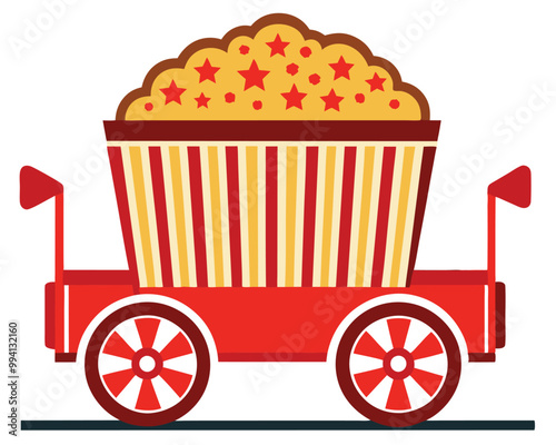 Popcorn food car vector illustration isolated on a white background