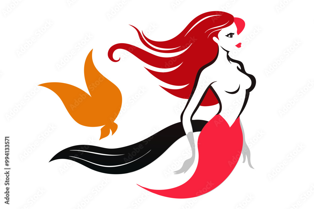 Silhouette of a mermaid collection vector illustration Silhouette of a mermaid collection vector illustration