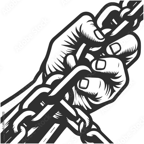 Hand drawing illustration of power strength concept.
