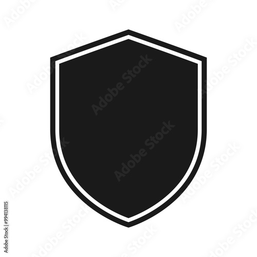Protect shield security.Badge quality symbol, sign, logo or emblem vector illustration. Color editable
