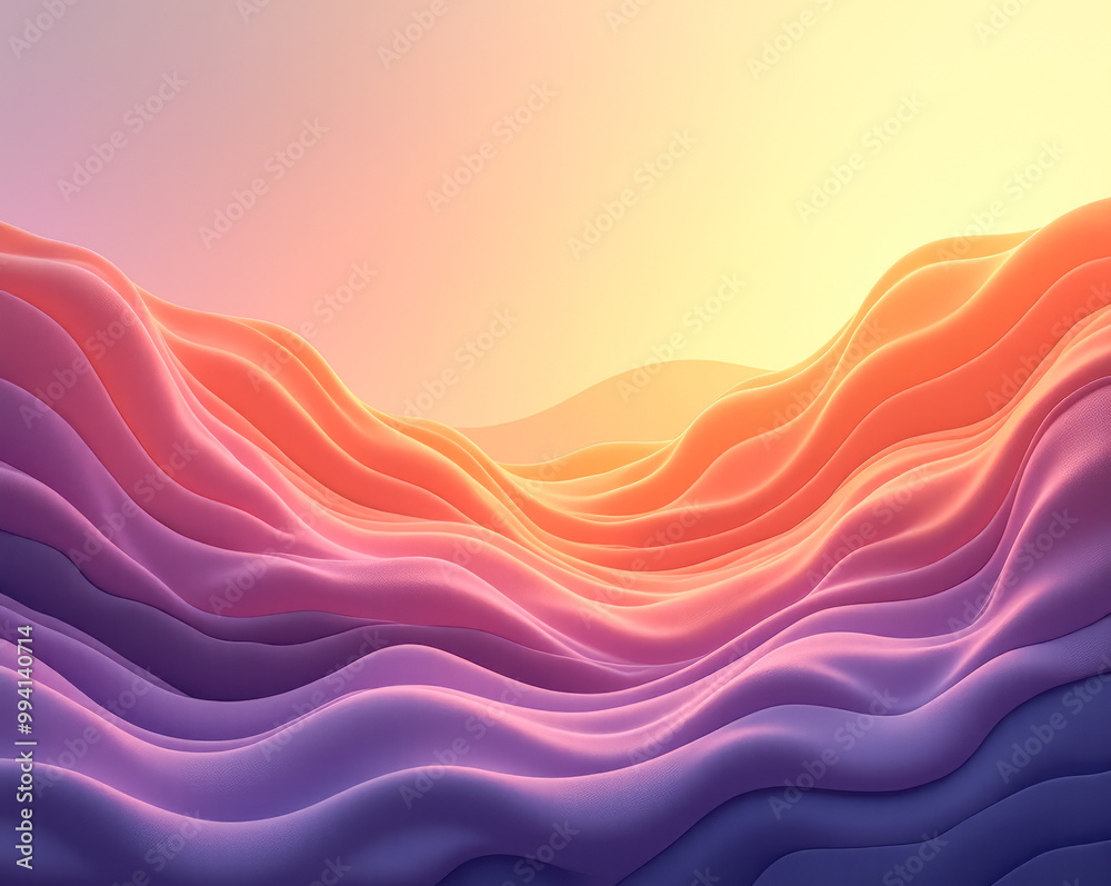 Obraz premium purple yellow wave elements abstract background