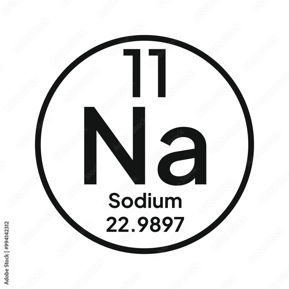 Sodium periodic table icon vector logo template. Na. Sodium periodic table icon vector logo template. Na.