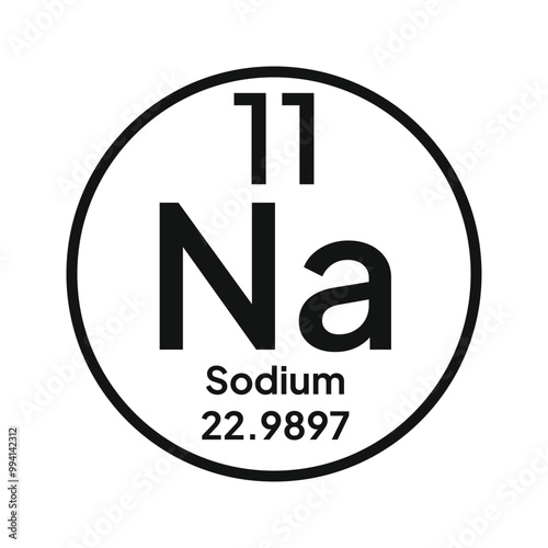 Sodium periodic table icon vector logo template. Na.