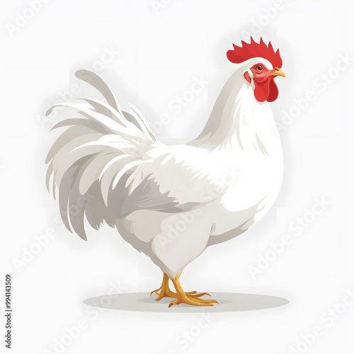 Adorable Cartoon Hen Illustration – Vector Art on White Background