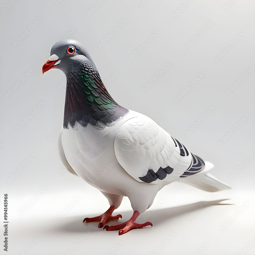 Fototapeta premium Ícone de pombo 3d em fundo branco