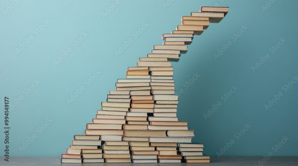Stack of Books Forming a Hill Stack of Books Forming a Hill
