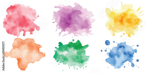 watercolor vector stains; background for texts, Blue watercolor on white background vector illustration.