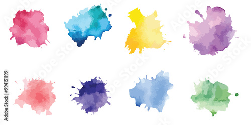 watercolor vector stains; background for texts, Blue watercolor on white background vector illustration.
