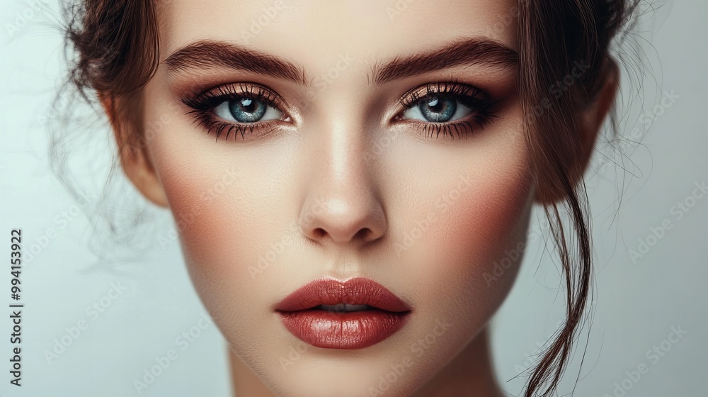closeup portrait of a sensual model looking at camera, concept of beauty, skincare and cosmetics closeup portrait of a sensual model looking at camera, concept of beauty, skincare and cosmetics