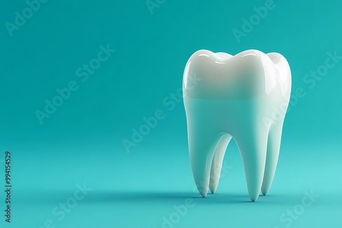 Dental care essentials on blue background: Tooth models, toothbrush, dental implants, and tools showcasing oral hygiene, dentistry, and modern dental care.