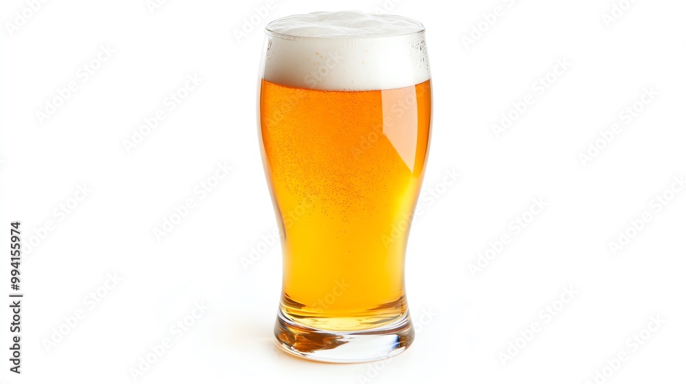 A refreshing glass of golden beer with a frothy head, perfect for enhancing any social occasion or relaxing moment. A refreshing glass of golden beer with a frothy head, perfect for enhancing any social occasion or relaxing moment.