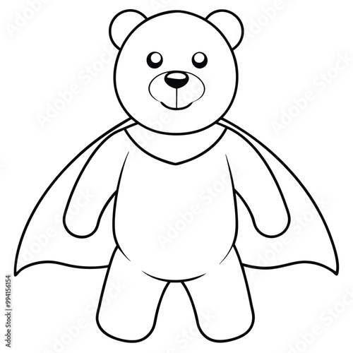 Superhero Teddy Bear Vector Illustration.