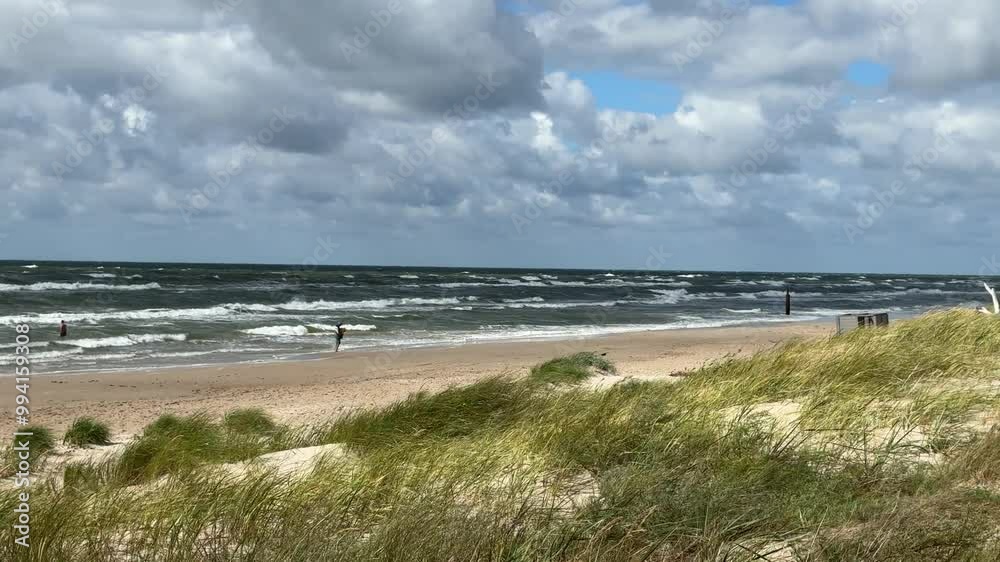 The Baltic Sea on the beach, waves and wind. The Baltic Sea on the beach, waves and wind.
